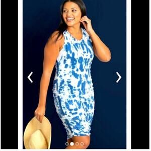 Tie Dye Cover Up Dress L Active Travel Peruvian Beach Vacation Peach Yumi Hippie